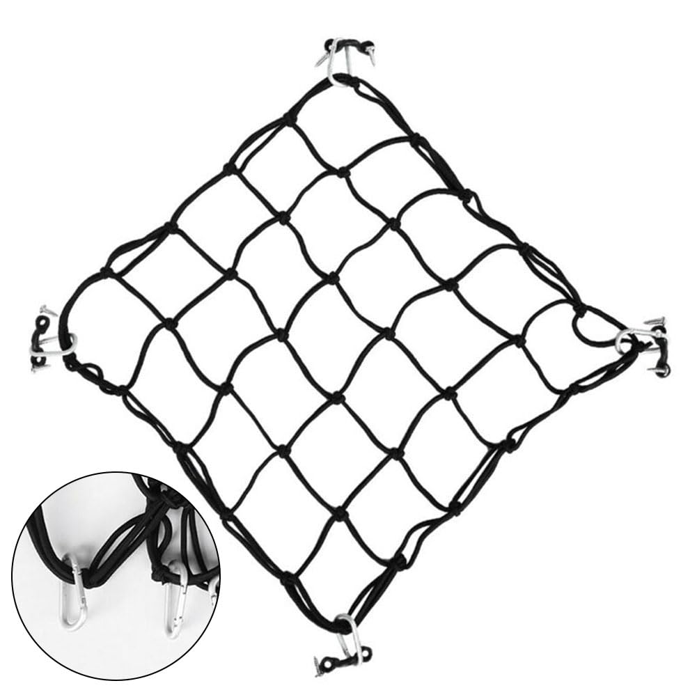 Zoegneer Surfbrett-Aufbewahrungsnetz, Kajak-Deck, Fracht, Bungee-Netz, Pad-Augen und Karabinerhaken, Kajak-Zubehör, 40 x 40 cm