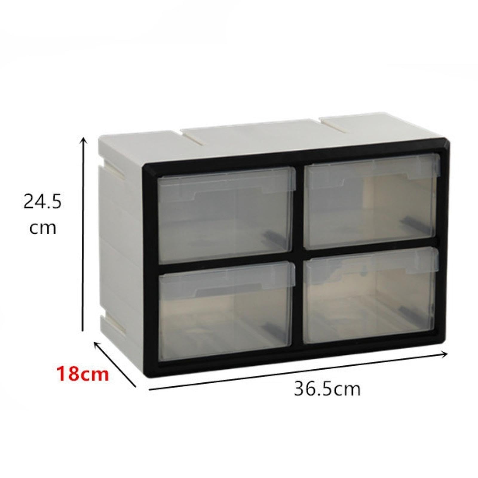 Cajonera con Cajones, Caja de Almacenamiento para Herramientas Y Accesorios, Equipo Multifuncional de Material PP, Ideal para El Baño, Taller Y Bricol, 4 Cajones