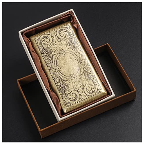 mozhixue Boîtier de Cigarettes en métal Style Victorian Style Situs en métal Double Face Spring Clip Ouvert pour la Taille régulière, King et 100,d'or,B Cover