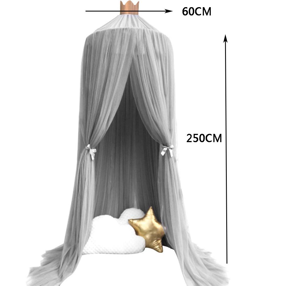 Tenda sensoriale, Baldacchino for Letto Cupola Mosqutio Tenda appesa for Interni Tenda da Lettura for Giochi all'aperto Protezione antizanzare for la Decorazione della Camera da Letto(Grey)