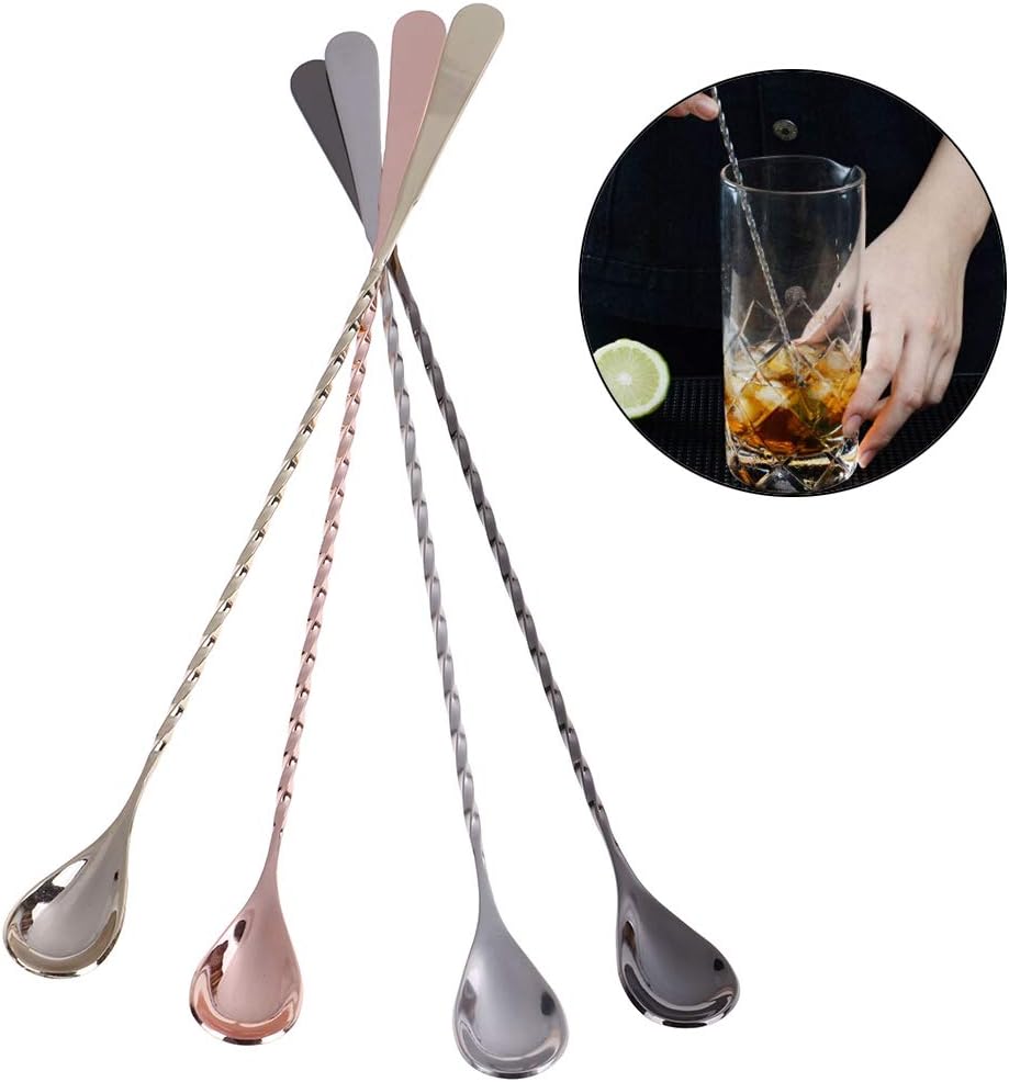 Diyiming Measure Cup Long Handle Mixing Spoon,Stainless Steel Bar Spoon