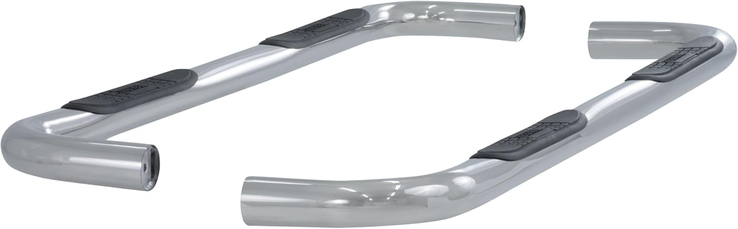 ARIES 205008-2 3-Inch Round Polished Stainless Steel Nerf Bars, No-Drill, Fits Select Dodge Ram 1500, 2500, 3500