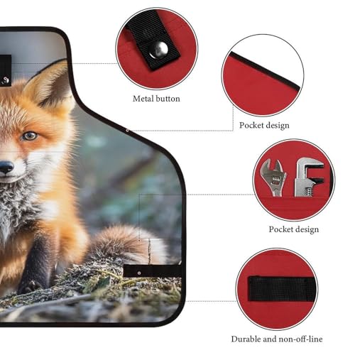Delantal de trabajo Cute Little Fox con bolsillos ajustable miniatura 3