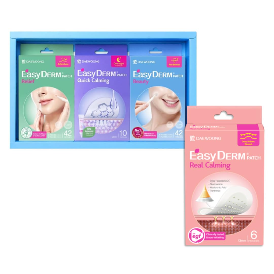 EasyDerm Pimple Patches 3-Type Gift Set and Real Calming Micropoint 6ea