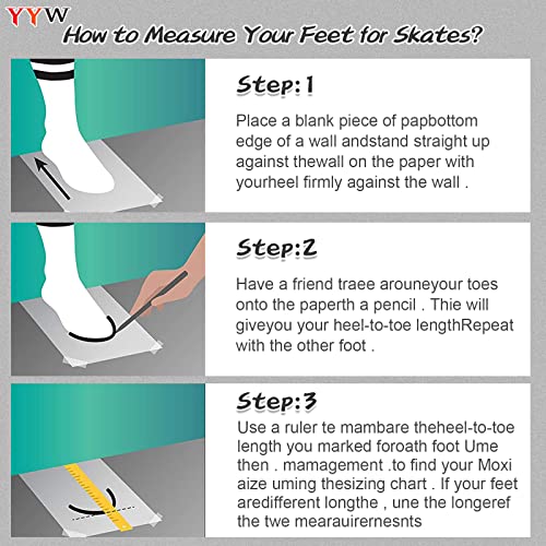 Yyw Roller Skate For Women Men Light Up Wheel - Double Roller Skater High-Top Pu Leather Roller Skate Shoes Adjustable Pu Roller Skates With Four Piles For Adult Black Wheel #TOP4