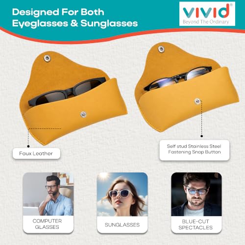 Image of VIVID Unisex Specs Snap Button Eyewear Dabbi Faux Leather Soft Case Cover