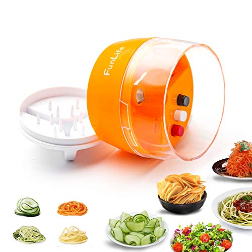 Spiralschneider Hand Gemüseschneider 4-in-1 Gemüsehobel für Karotte, Gurke, Kartoffel,Kürbis, Zucchini, Zwiebel