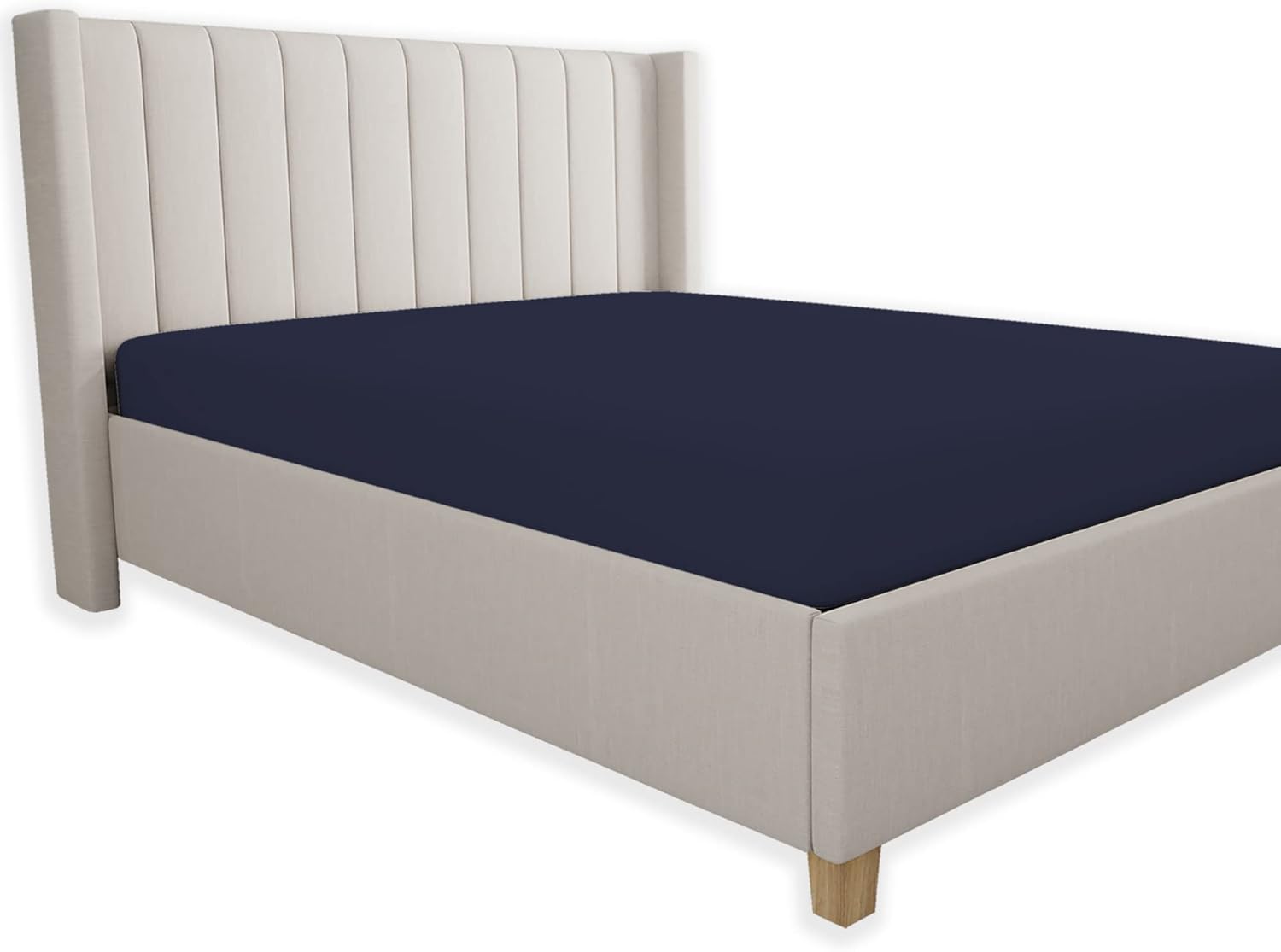 Color Sense 100 Cotton Twin Size Fitted Sheets Only Navy