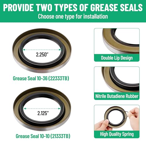 Image of 2 Sets 25580 15123 Boat Trailer Axles Bearing Kit | with Grease Seals, Spindle Nuts, 2.72 inch Dust Caps and Rubber Plugs, Cotter Pins for 5200-6000 lb.Tandem Axles #D42 Spindle