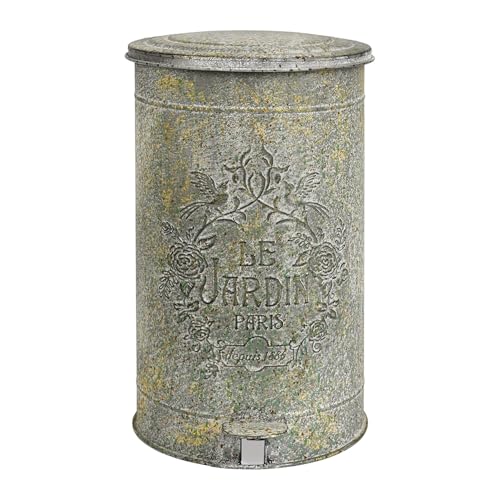 Image of Retro Outdoor Trash Can with Lid 17L /4.5 Gallon Waste Container with Pedal Garbage Poop Bin Kitchen Waste Bins Touchless Bathroom Garbage Can Room Park Garden Decor