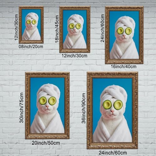 Affiche chat cadeau rétro idéal avec son cadre doré - 2