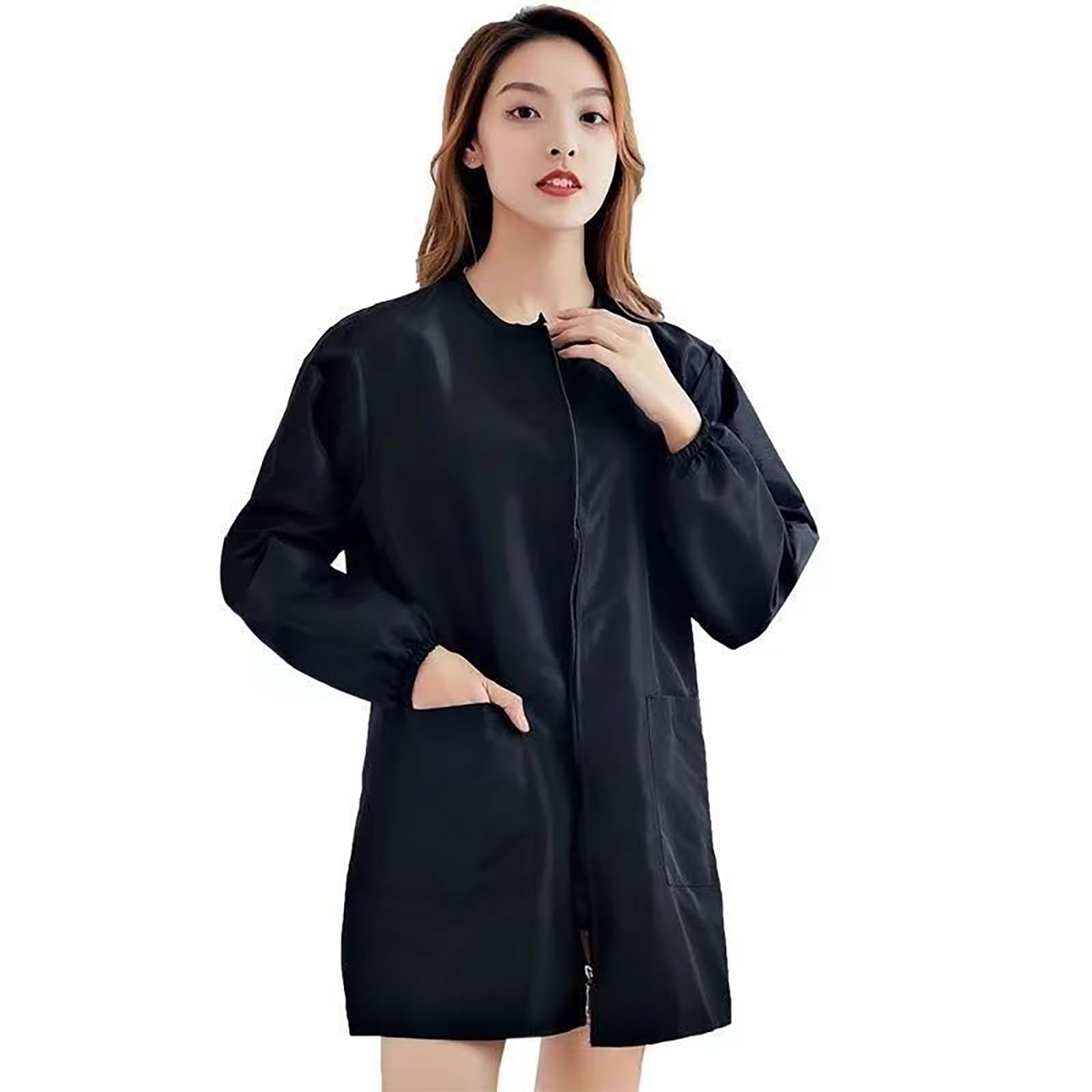 Tablier De Coiffure Anti-poils Manteau Travail À Manches Courtes/longues Avec Poche Pour Salons Et Animaleries Manteau Travail Coiffure Blouse Coiffeur