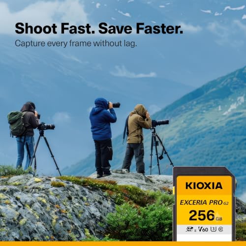 Image of KIOXIA EXCERIA PRO G2 256GB SD Card for Camera | Made in Japan | SDXC UHS-II V60 U3 | 300MB /s Read, 250MB /s Write | 8K Video Recording | 5-Yr Warranty