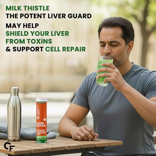 Image of Carbamide Forte Liver Detox Supplement | Fatty Liver Detox Tablets with Clinically Researched Ingredients | Just Drop, Dissolve, Fizz & Drink | Green Apple Flavour - 60 Effervescent Tablets