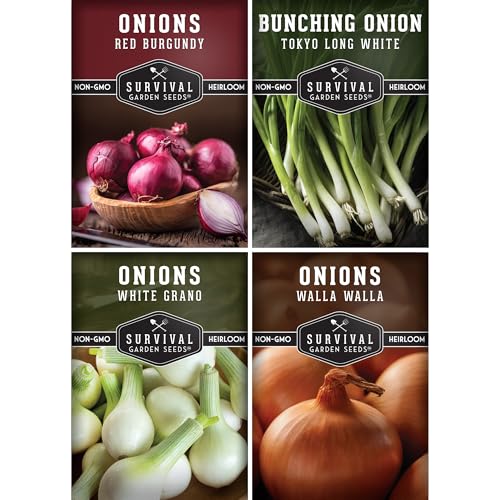 Onion Seed Collection for Planting - 4 Packets to Plant & Grow Re...