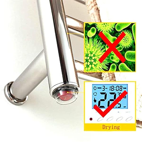 Heated Towel Rail Rails Towel Warmer Rack Dryer Rack Wall Mountable 10 Bar Stainless Steel Electric Bathroom Spa Hot Towel Warmer Rack Polished 30.8×19.7×4.8in Plugin (Plugin)