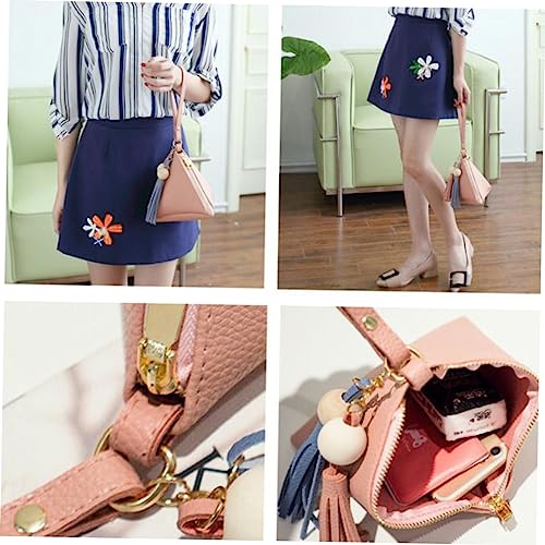 KESYOO PU Litchi Pattern Triangular Women's Key Case Handbag Mini Zipper Wallet for Everyday Use2