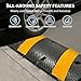 Rubber Speed Bump 6FT with 2 End Caps, Road Speed Bumps for Driveway, Traffic Calming Device, Integrated Cable Cover Ramp, Industrial Parking Speed Humps
