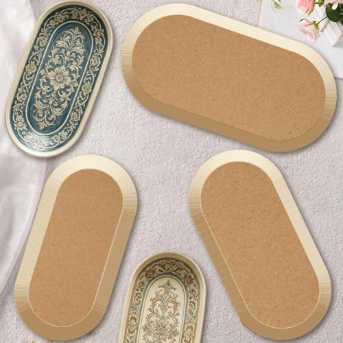 Moules ovales en céramique CREATCABIN en bois MDF pour modelage de poterie | Lot de 3 - 6