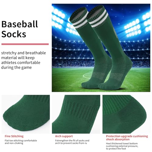 AWAYTR Youth Baseball Socks and Belt - Kids Softball Belts and Socks Combo for Youth Boys Girls4