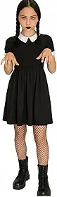Fantasia Infantil Menina Halloween Vestido Wandinha Addms Halloween Fantasia Infantil