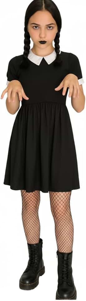 Fantasia Infantil Menina Halloween Vestido Wandinha Addms Halloween Fantasia Infantil