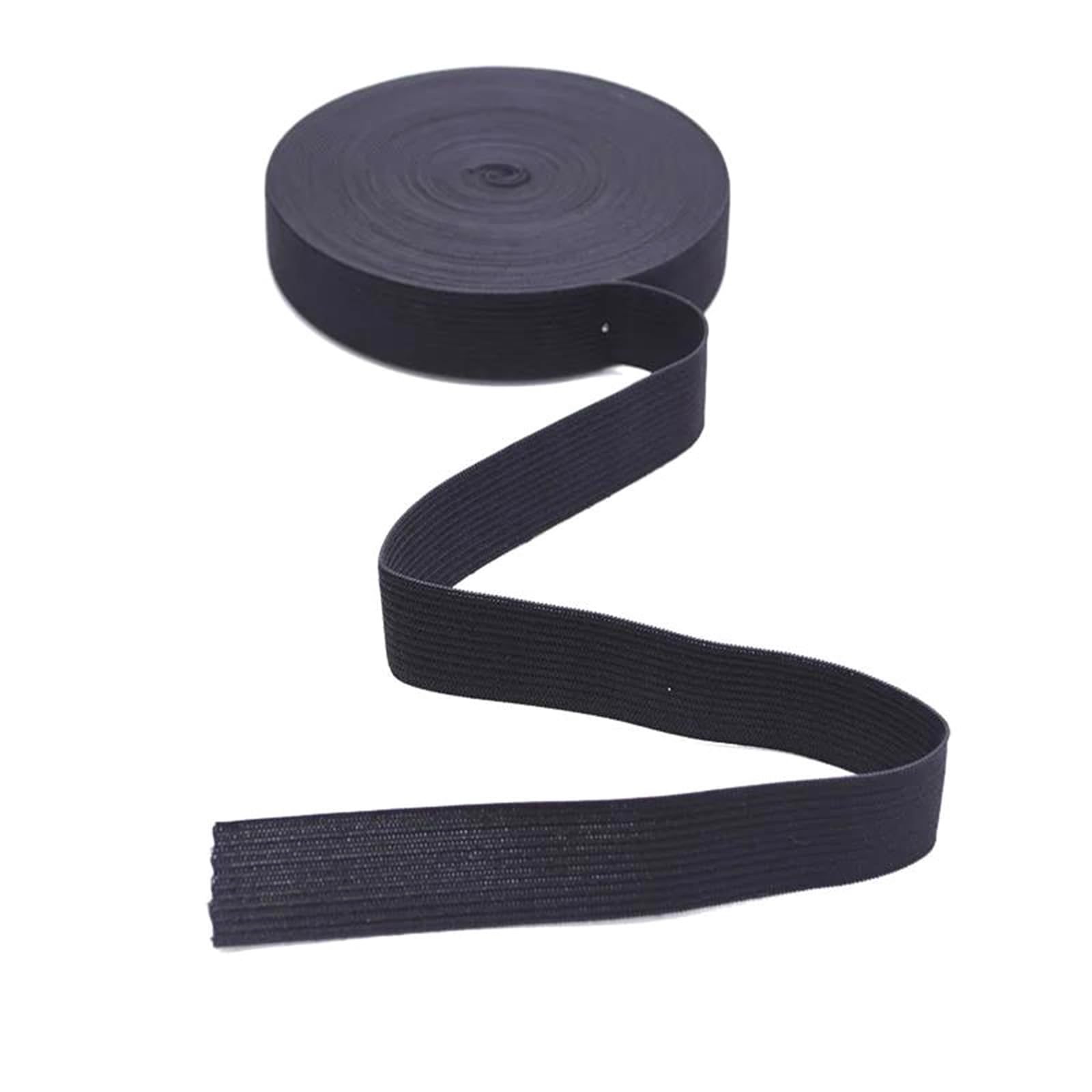 Bandas elásticas Banda elástica Ancha y Plana Elástico de 10 Metros de 15-45 mm for Costura, Manualidades, Ropa, Accesorios, puños elásticos, Negro, 40 mm(White,20mm)