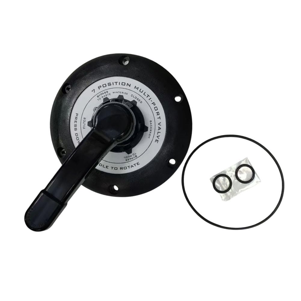 Válvula multipuerto superior con junta compatible con Waterway WVS003, compatible con modelos 600-9600 y 600-9600B, plástico para reemplazo con junta 711-1910 incluida