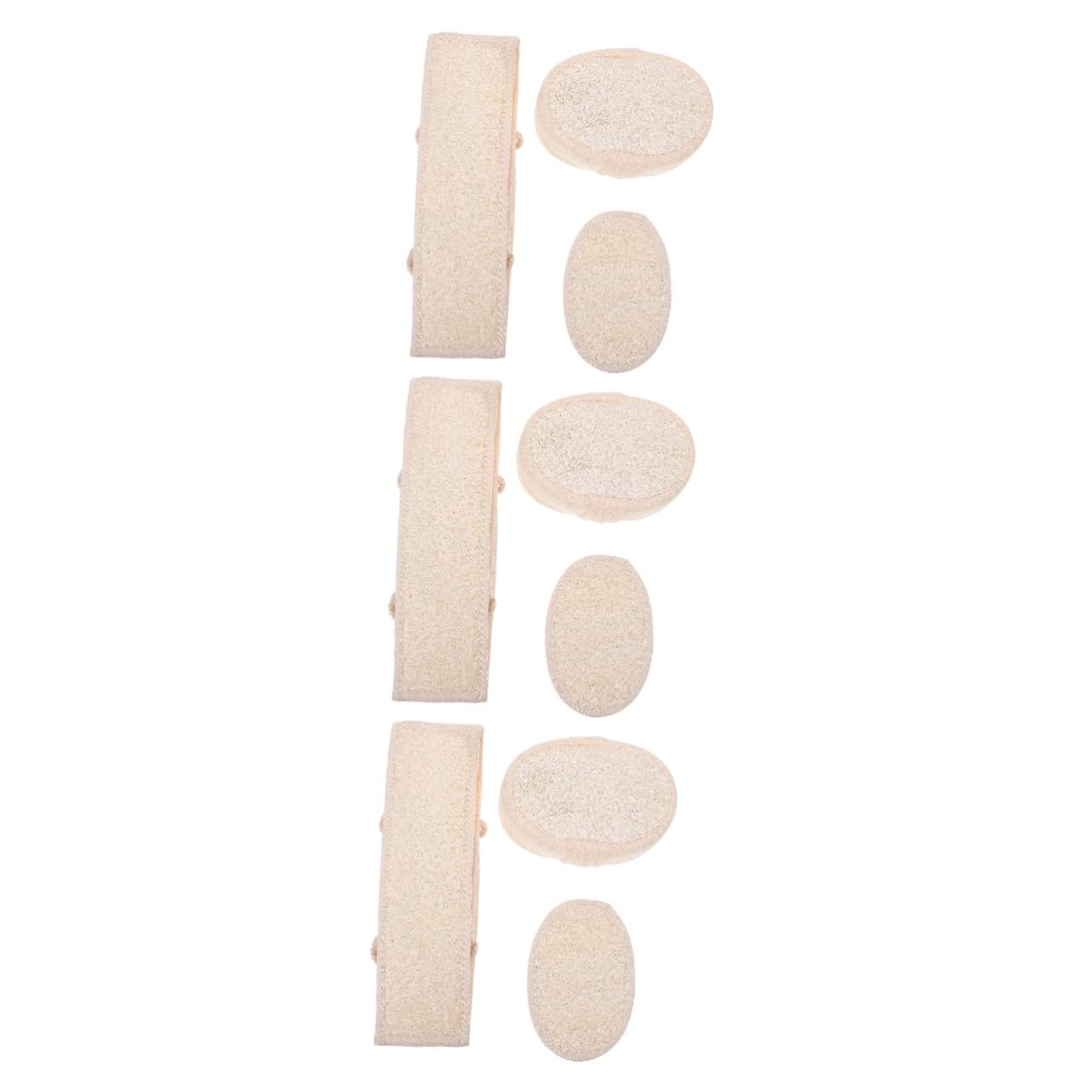 FRCOLOR 9piezas Toallas Exfoliantes De Loofah Natural De Toallas De Cuerpo Para Eliminar Células Muertas y Masaje Para Ducha y Cuidado Personal Beige