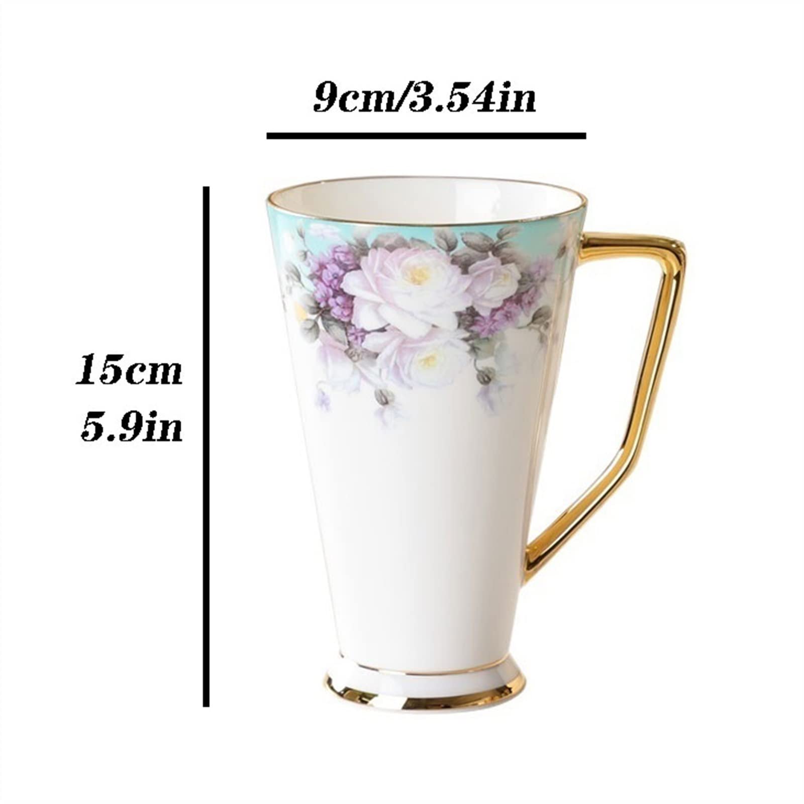 Podróżny kubek do kawy 500 ml porcelana kostna kubek do kawy popołudniowa herbata duża pojemność wykwintny kubek z łyżką do domu biura szkoły kubek do kawy