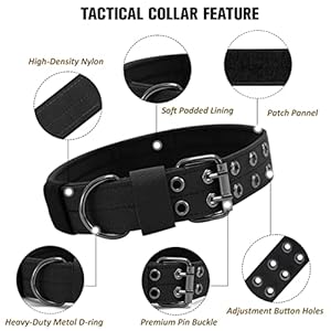 Tactical-Dog-Collar-Military-Adjustable-Dog-Collars-Soft-Nylon-Training-Collar-with-Patch-Heavy-Duty-Metal-Buckle-Collars-for-Medium-Large-Dogs-L-Black - Cucciolini Doodles   Tactical-Dog-Collar-Military-Adjustable-Dog-Collars-Soft-Nylon-Training-Collar-with-Patch-Heavy-Duty-Metal-Buckle-Collars-for-Medium-Large-Dogs-L-Black