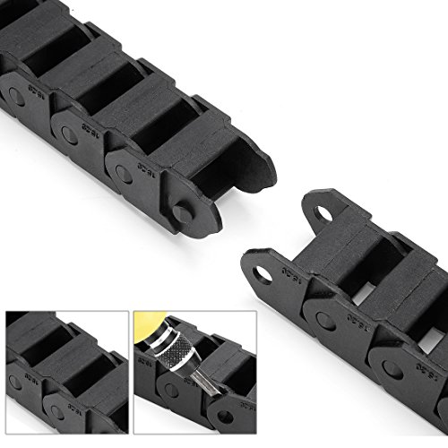 Uxcell R28 15Mm X 20Mm (Innerh*Innerw) Black Plastic Wire Carrier Cable Drag Chain 1M Length For Cnc #TOP2