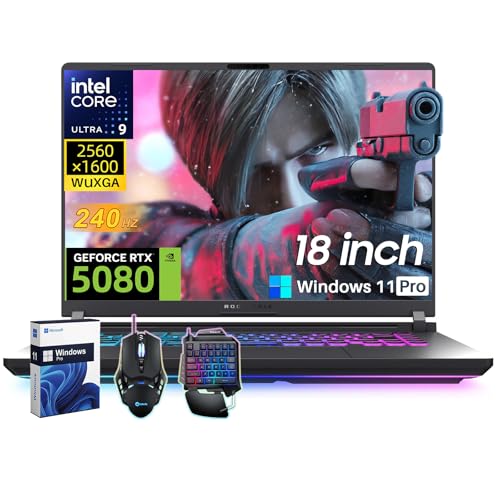 Image of ASUS 2025 ROG Strix G18 Gaming Laptop, Intel 24-Core Ultra 9 275HX(Up to 5.4 GHz), NVIDIA RTX 5080 16GB GDDR7, 18 inch 240Hz 3ms 2.5K Screen, 64 GB DDR5, 2 TB SSD, Wi-Fi 7, Backlit KB, Windows 11 Pro