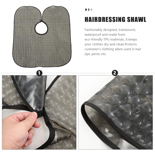 Capa impermeable para corte de cabello NOLITOY 2 piezas negra miniatura 7
