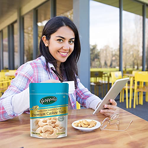 Image of Happilo Premium Roasted and Salted Cashews, 200g (Pack of 4)|Healthy Snacks, Dry fruits, Kaju|Rich in Protein|Rich in Fibre|Healthy Snacks|100% Pure Dry Fruit|Magnesium and Phosphorus|Rich in Protein