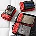 Amazon Essentials 4-Piece Packing Cubes Travel Accessories Set, Luggage Organizer with Double Zipper, Mesh Top, 100% Polyester, Small, Red (Previously Amazon Basics)