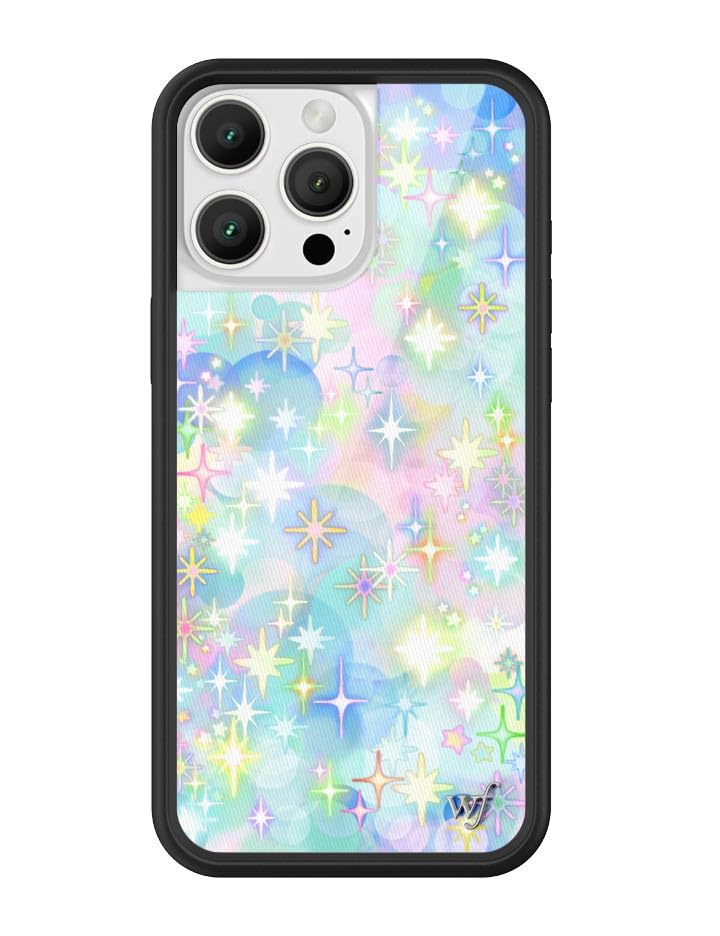 Image of Wildflower Cases - Compatible with iPhone 16 Pro Max | Protective Black Bumper, 6.5ft Drop Test Certified, Women Owned Small Business | Watercolor Pink Blue Diamonds Trendy Girly Cute | Sparkle City