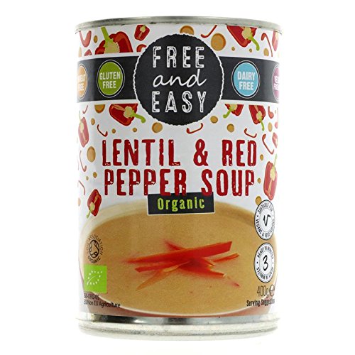 Free & Easy Organic Lentil & Red Pepper Soup 400g - Pack of 6