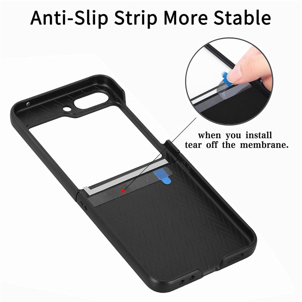 Funda Plegable de Lujo para teléfono de Grano de Madera para Samsung Z Flip 5 5g Z Flip5 Carga inalámbrica Funda Protectora a Prueba de Golpes para Galaxy Z Flip 5, Bah, para Samsung Z Flip 5