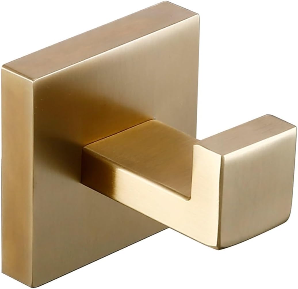 RAHBI Brushed Gold Bathroom Accessories Set Toilet Brush Holder Toilet Paper Holder Towel Bar Rail Rack Hanger Hook Soap Dish Hardware Leisurely (Color : Robe Hook)