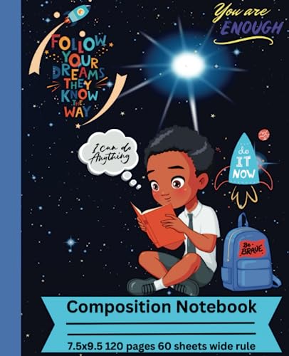 Composition Notebook for School Kids, Middle School Kids, Black Boys, Reach for the Stars: Reach For The Stars