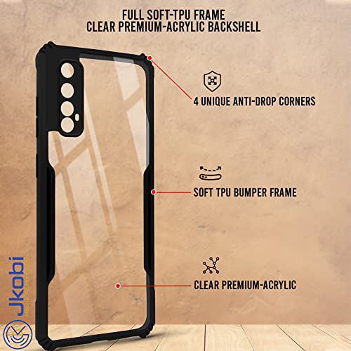 Image of Jkobi Back Cover Case for Realme 7 (Shockproof with Polycarbonate Clear Panel | Professional Black)