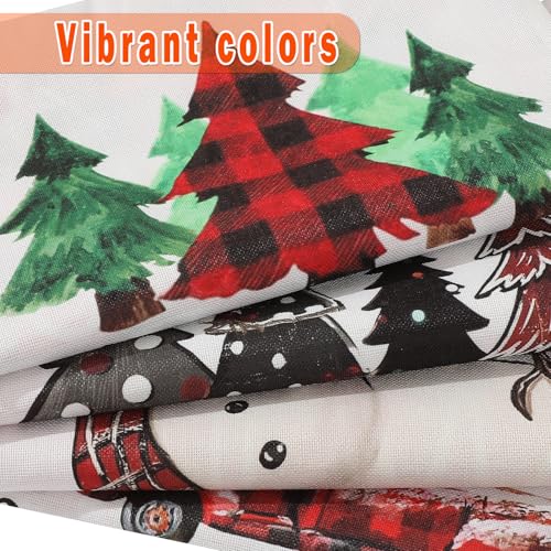 Double-Sided Print Christmas Pillow Covers 20"x20" Set of 4, 8 Cute Christmas Patterns, Tree, Truck, Joy, Merry Christmas, Let It Snow, Snowman Etc, Perfect for Home Decor