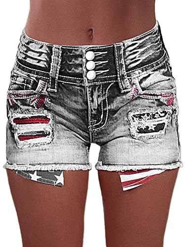 Flamingals Distressed Jean Shorts for Women Low Waist...