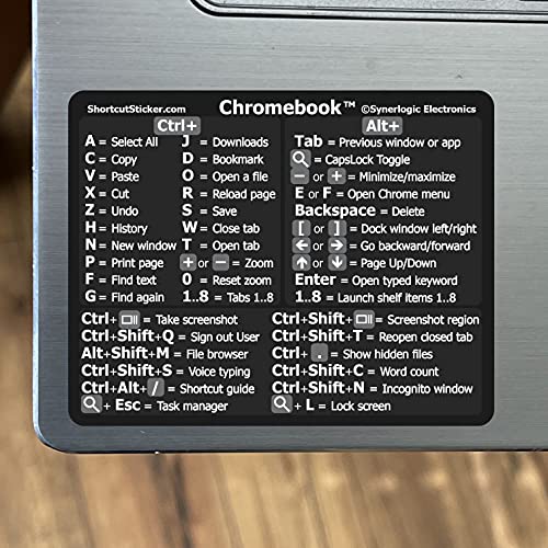 SYNERLOGIC Chrome OS Reference Keyboard Shortcut Sticker...