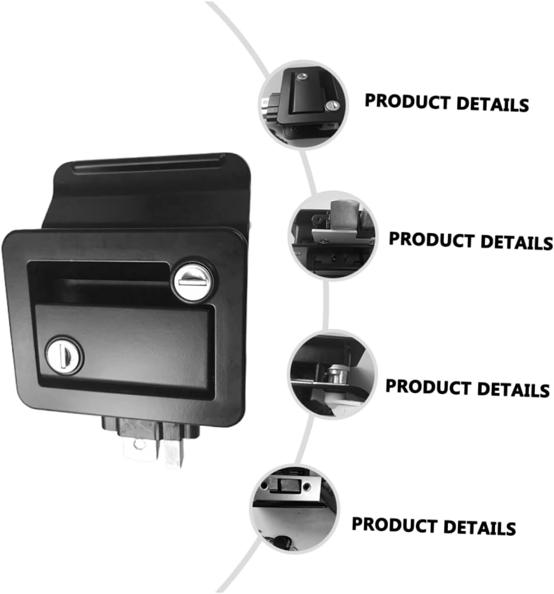 BESTYASH Travel Trailer Door Latch Zinc Alloy Rv Door Lock with Unique Keys Double Open Security for Camper and Trailer Accessory