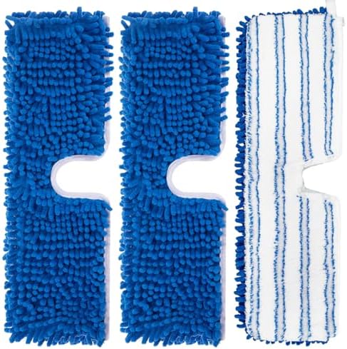 Dust Mop Replacement Heads, 18 Inch, 3-Pack – Microfiber Flip Pads for Dry & Wet Mopping, Washable & Reusable, Double-Sided, Rectangular