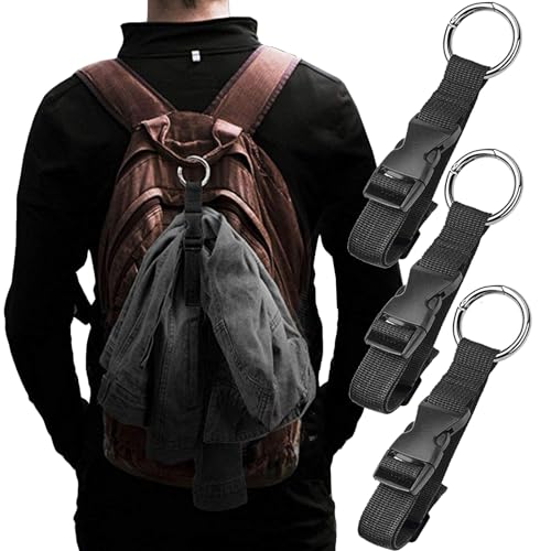 3 Pcs Add a Bag Luggage Straps, Jacket Holder, Make Your Hands Free, Adjustable Suitcase Belt Straps, Travel Accessories for Connecting Luggage or Backpack, Black