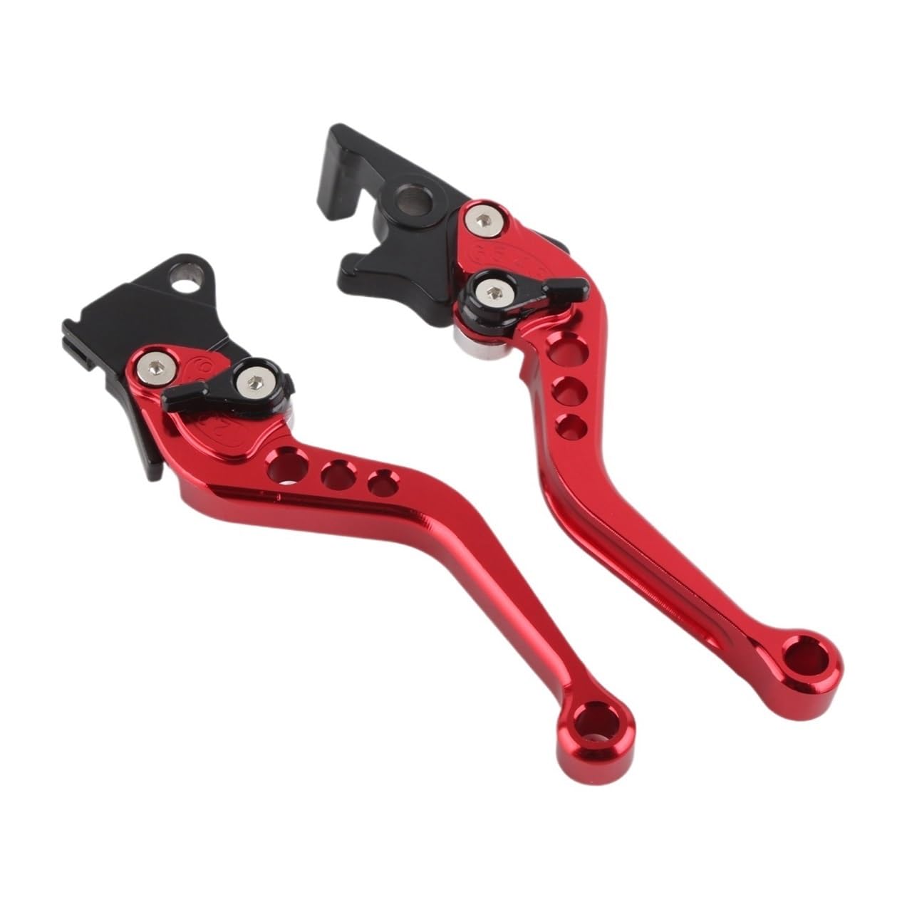 Pliqvbn Red Clutch Brake Shafts 2Pcs Motorcycle Clutch Brake Handle Drum Lever Modified Horn Adjustable Accessories Aluminum Alloy For Gy6 For Cg125