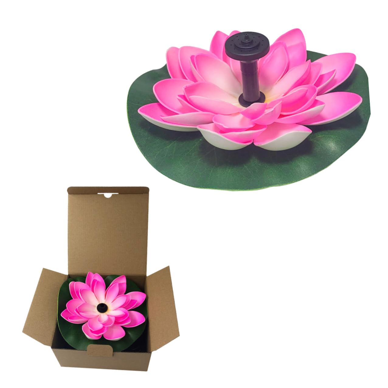 GALPADA Pompa Solare per Laghetto a Forma di Loto, Pompa Automatica in Plastica, Flusso 180l/h, per Decorazione Giardino e Circolazione Acqua Ossigenata